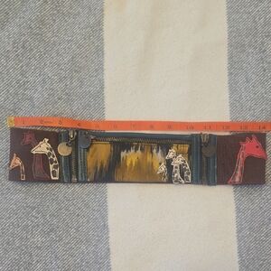 Colorful Giraffe Print Zipper Belt, Anthropologie